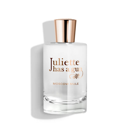 Perfume bottle Juliette has a gun Moscow Mule on a white background