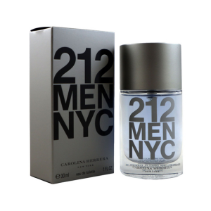 212 Men NYC perfume bottle and packaging on a white background