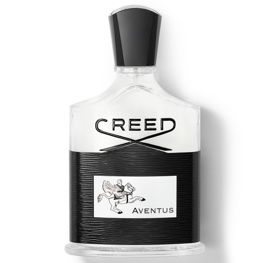 Creed Aventus perfume bottle on a white background