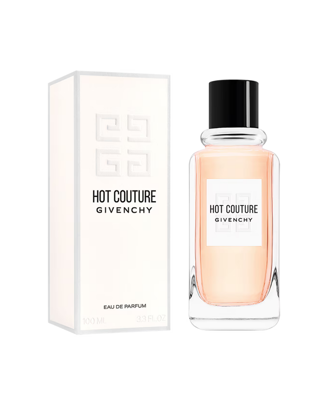 Givenchy Hot Couture perfume bottle and packaging on a white background