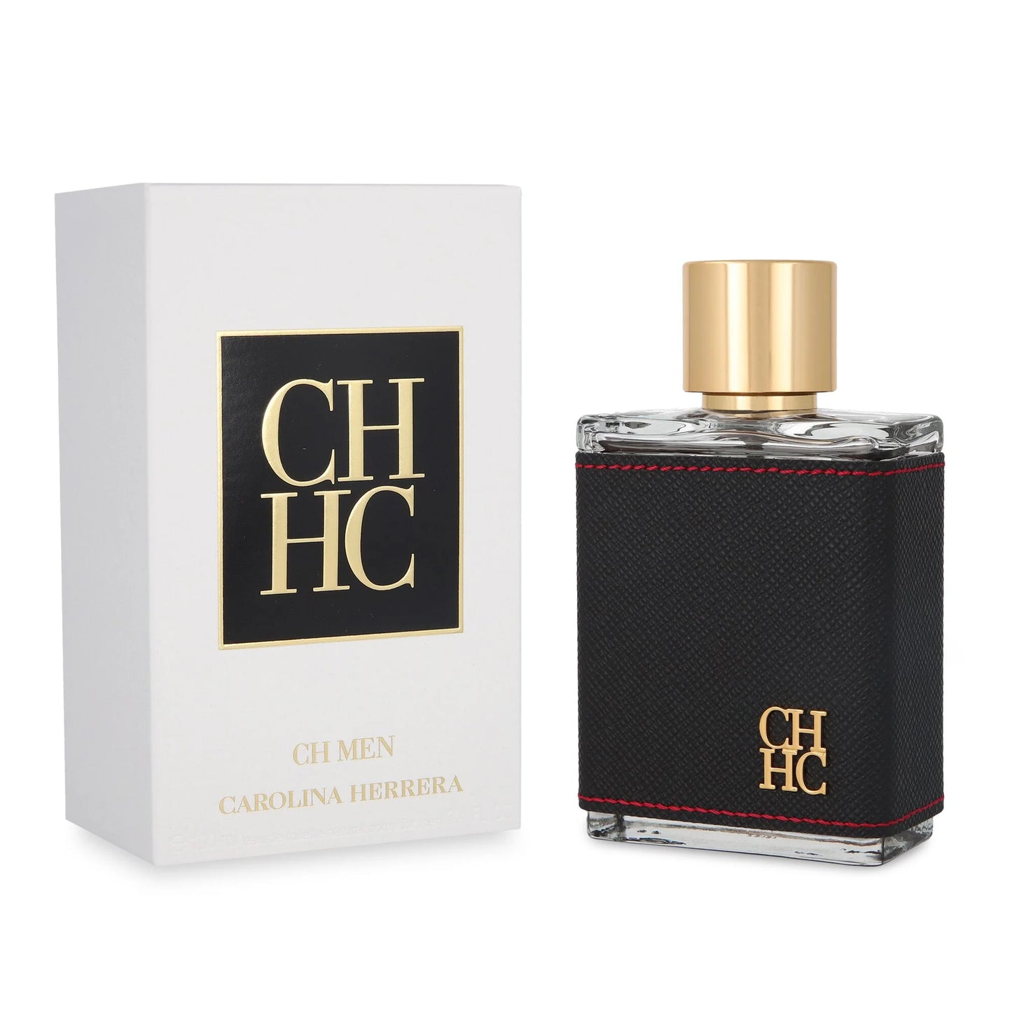 Carolina Herrera men's perfume bottle and packaging on a white background