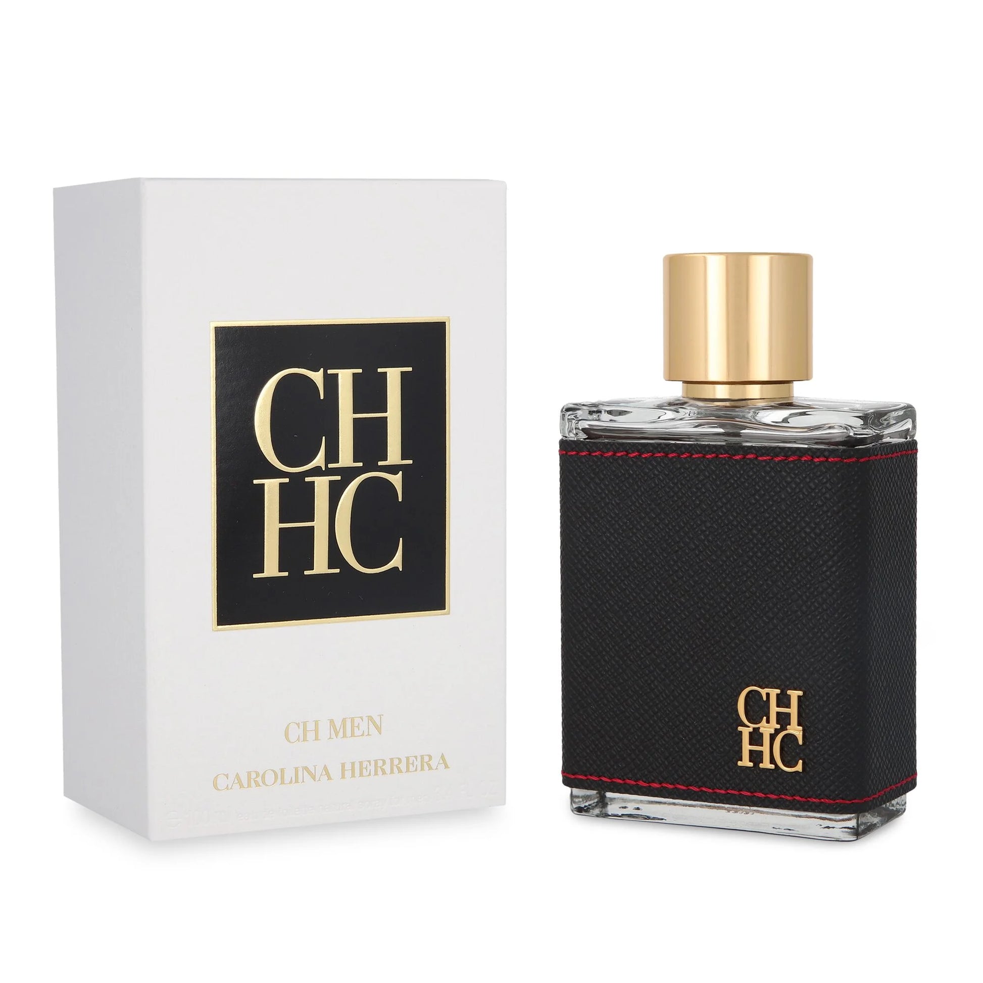 Carolina Herrera men's perfume bottle and packaging on a white background