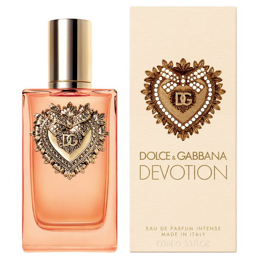 Dolce & Gabbana Devotion perfume bottle and packaging on a white background
