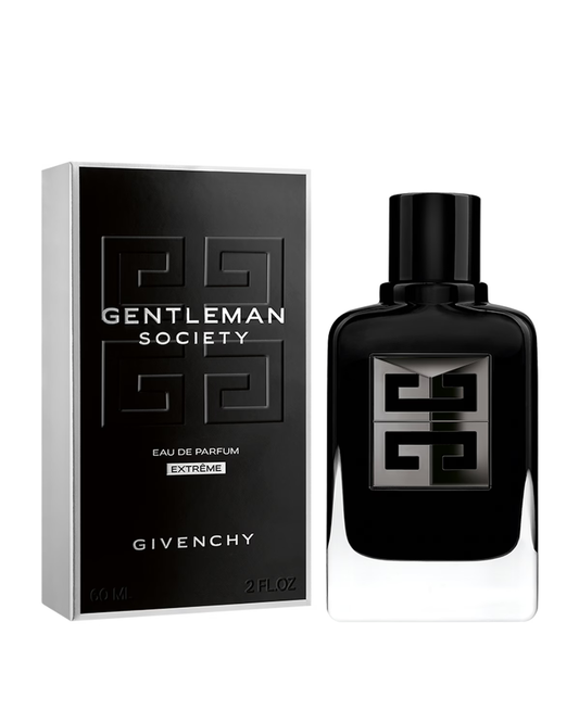 Givenchy Gentleman Society Extreme perfume bottle and packaging on a white background
