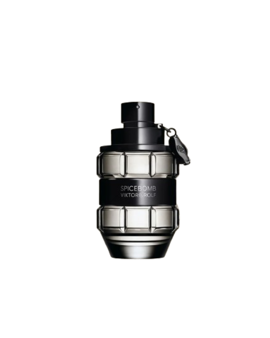Spicebomb perfume bottle by Viktor & Rolf on a white background