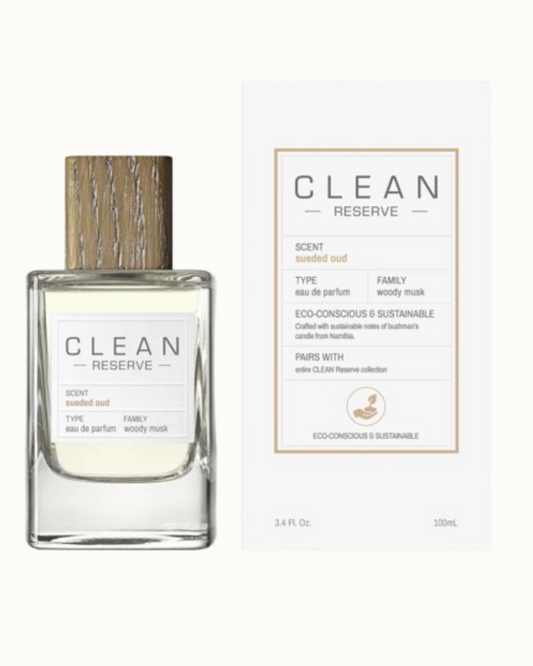 Clean Reserve perfume bottle and packaging on a white background
