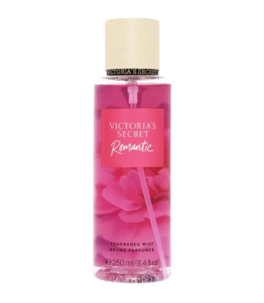 Victoria's Secret Romantic fragrance mist bottle on a white background